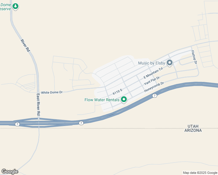 map of restaurants, bars, coffee shops, grocery stores, and more near East Sunshine Trail in St. George