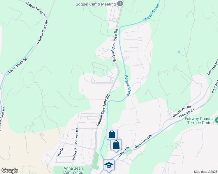 map of restaurants, bars, coffee shops, grocery stores, and more near 1301 Soquel San Jose Road in Soquel