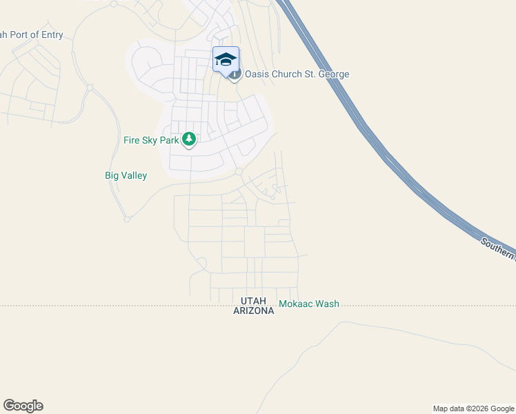 map of restaurants, bars, coffee shops, grocery stores, and more near Southern Parkway in St. George