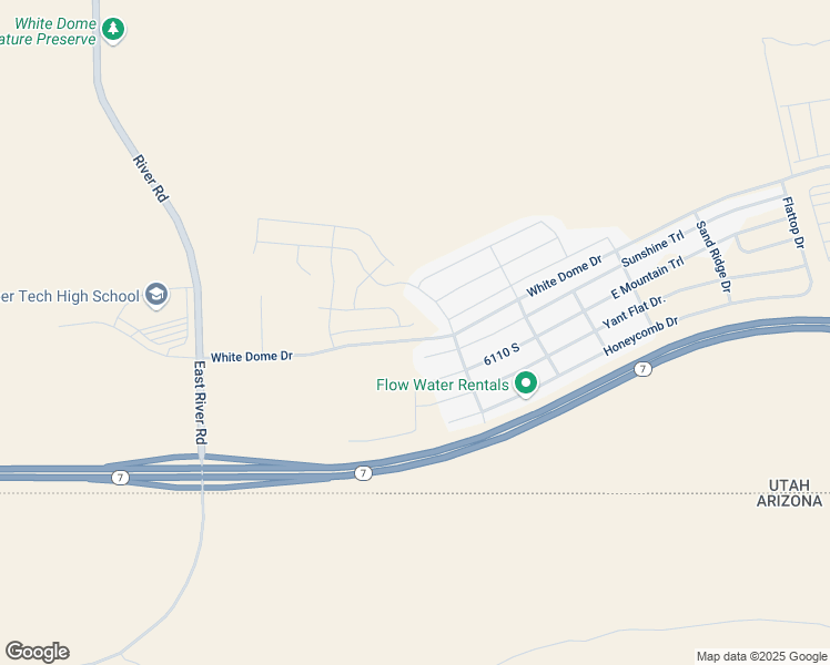 map of restaurants, bars, coffee shops, grocery stores, and more near 1494 White Hollow Lane in St. George