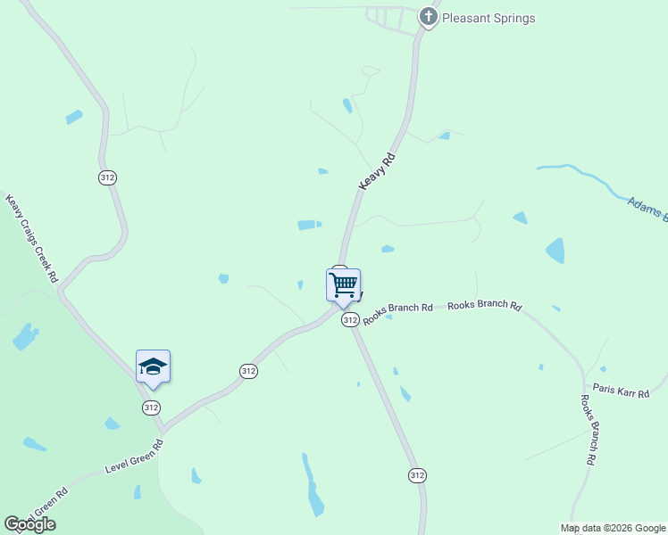 map of restaurants, bars, coffee shops, grocery stores, and more near 9494 Keavy Road in Keavy