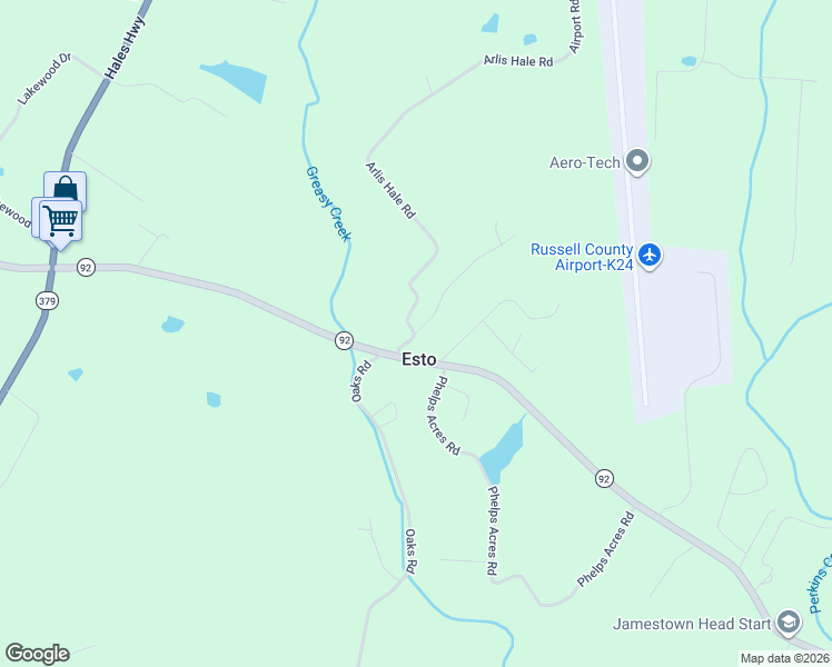 map of restaurants, bars, coffee shops, grocery stores, and more near Arlis Hale Road in Russell Springs