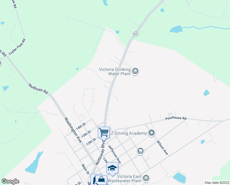 map of restaurants, bars, coffee shops, grocery stores, and more near 2643 Nottoway Boulevard in Victoria