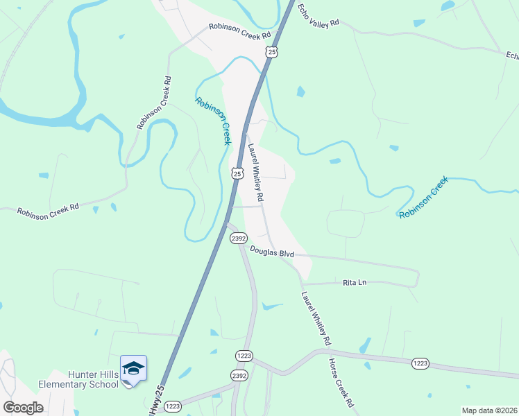map of restaurants, bars, coffee shops, grocery stores, and more near 280 Laurel Whitley Road in Corbin