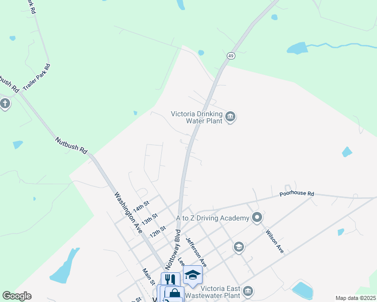 map of restaurants, bars, coffee shops, grocery stores, and more near 2643 Nottoway Blvd in Victoria
