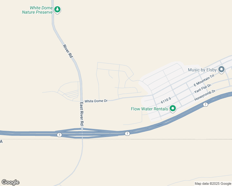 map of restaurants, bars, coffee shops, grocery stores, and more near 6034 South White Trails Drive in St. George