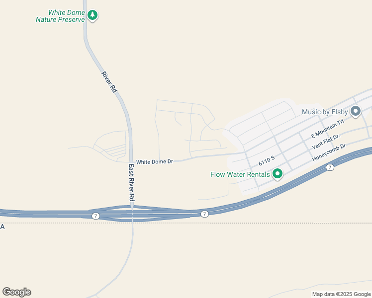 map of restaurants, bars, coffee shops, grocery stores, and more near 6034 South White Trails Drive in St. George