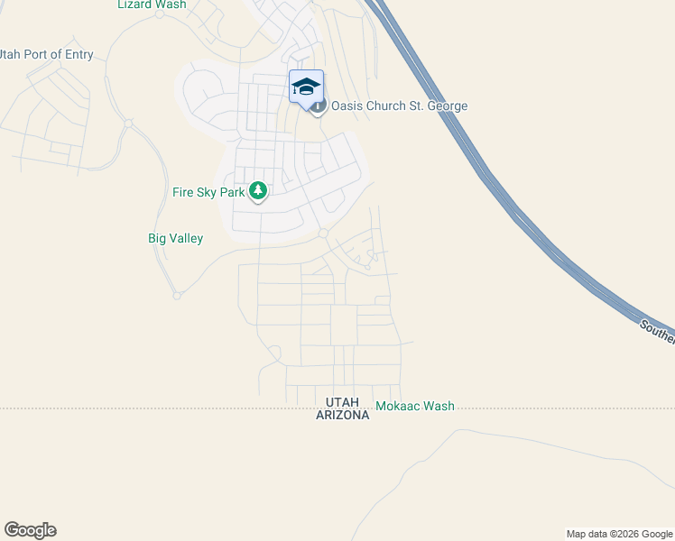 map of restaurants, bars, coffee shops, grocery stores, and more near 6032 Silver Birch Lane in St. George