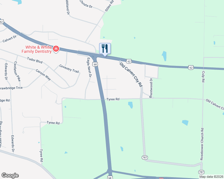 map of restaurants, bars, coffee shops, grocery stores, and more near 901-939 Lee St in Paducah