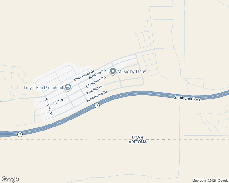 map of restaurants, bars, coffee shops, grocery stores, and more near 2112 Honeycomb Drive in St. George