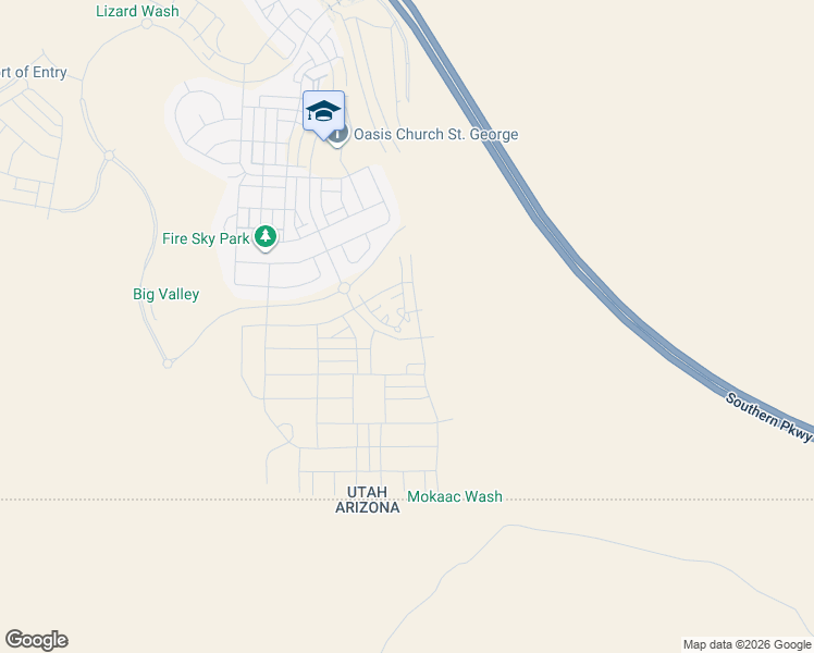 map of restaurants, bars, coffee shops, grocery stores, and more near West Olive Lane in St. George