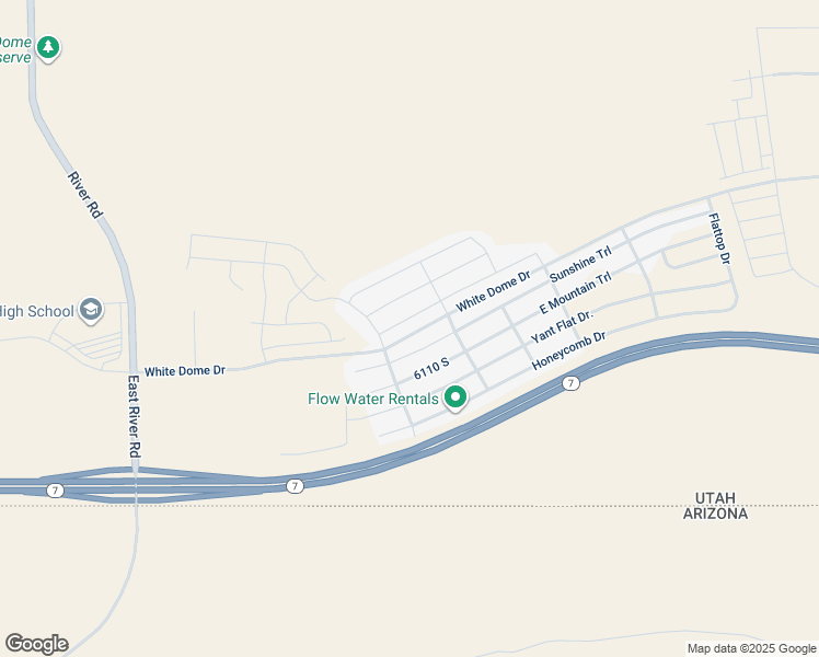 map of restaurants, bars, coffee shops, grocery stores, and more near 1628 Mokaac Wash Drive in St. George