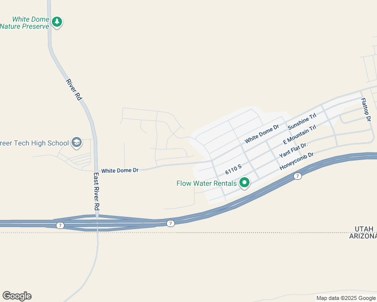 map of restaurants, bars, coffee shops, grocery stores, and more near East White Desert Drive in St. George