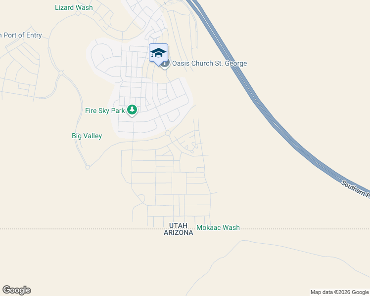 map of restaurants, bars, coffee shops, grocery stores, and more near West Olive Lane in St. George