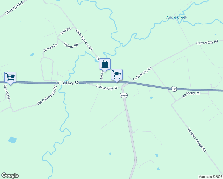 map of restaurants, bars, coffee shops, grocery stores, and more near 85 Calvert City Cir in Benton