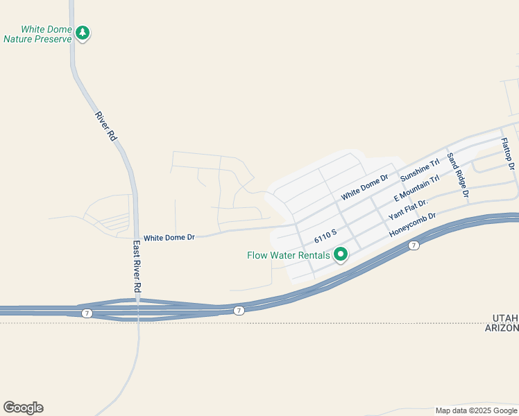 map of restaurants, bars, coffee shops, grocery stores, and more near East White Desert Drive in St. George