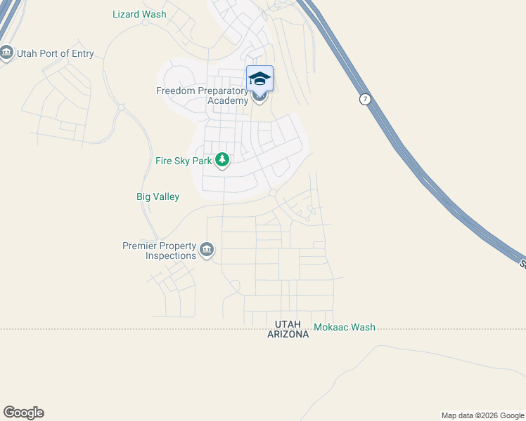map of restaurants, bars, coffee shops, grocery stores, and more near Southern Parkway in St. George