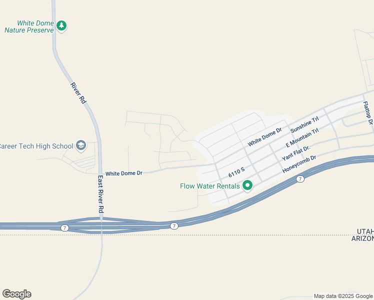 map of restaurants, bars, coffee shops, grocery stores, and more near East White Desert Drive in St. George