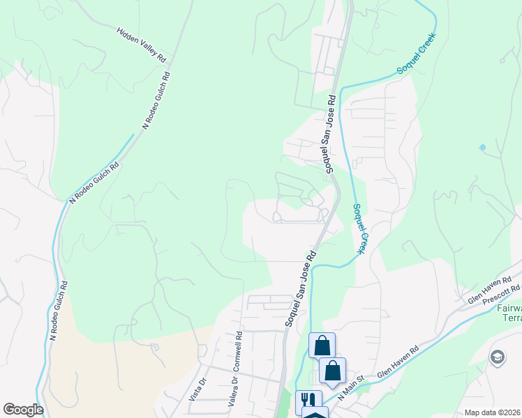 map of restaurants, bars, coffee shops, grocery stores, and more near 260 Rancho Soquel Drive in Soquel