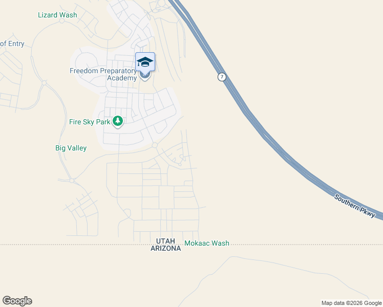 map of restaurants, bars, coffee shops, grocery stores, and more near Southern Parkway in St. George