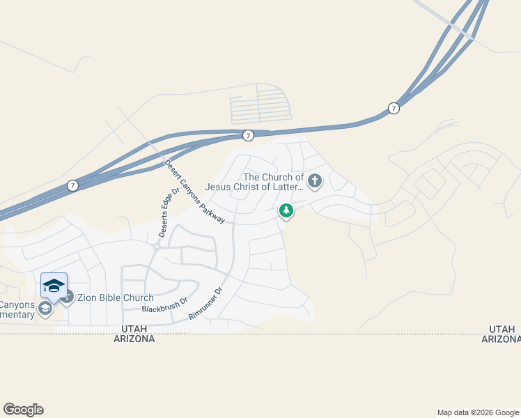 map of restaurants, bars, coffee shops, grocery stores, and more near 5973 South Kastra Lane in St. George