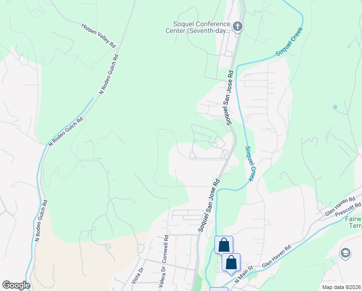map of restaurants, bars, coffee shops, grocery stores, and more near 260 Rancho Soquel Drive in Soquel
