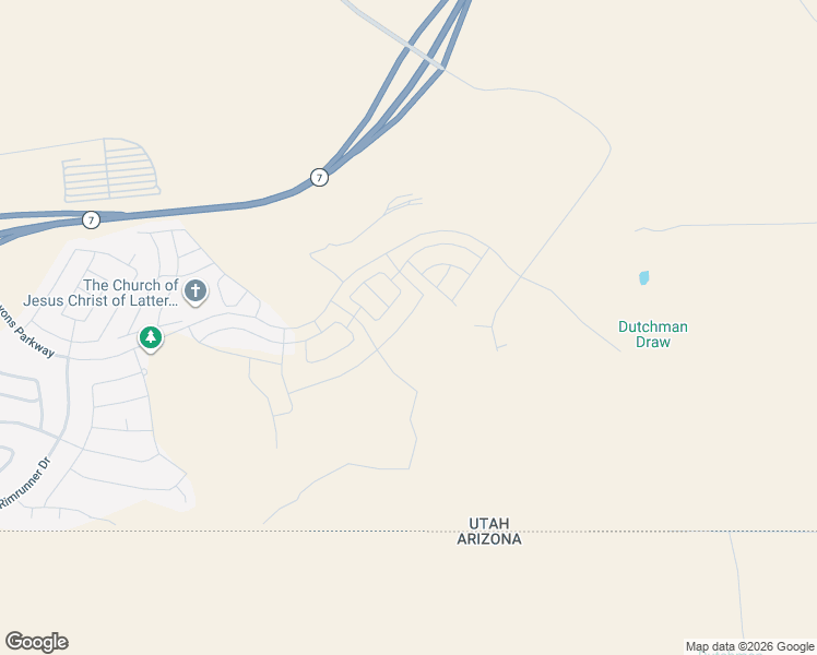 map of restaurants, bars, coffee shops, grocery stores, and more near Desert Canyons Parkway in St. George