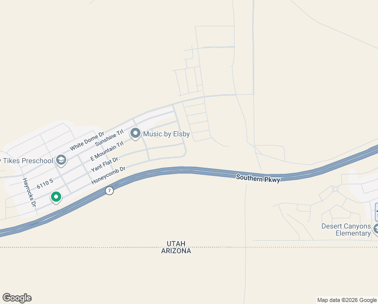 map of restaurants, bars, coffee shops, grocery stores, and more near 5963 Flattop Drive in St. George