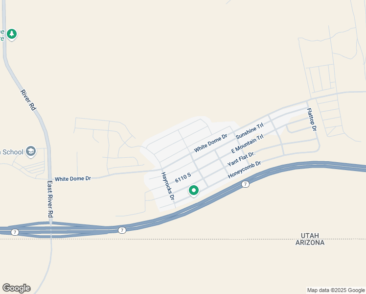 map of restaurants, bars, coffee shops, grocery stores, and more near 1652E County Canyon Drive in St. George