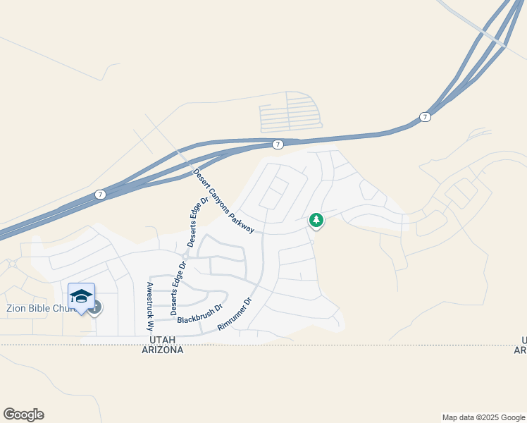map of restaurants, bars, coffee shops, grocery stores, and more near 3642 Altair Way in St. George