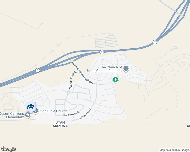 map of restaurants, bars, coffee shops, grocery stores, and more near 3634 Altair Way in St. George