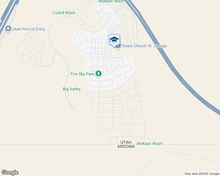 map of restaurants, bars, coffee shops, grocery stores, and more near Southern Parkway in St. George