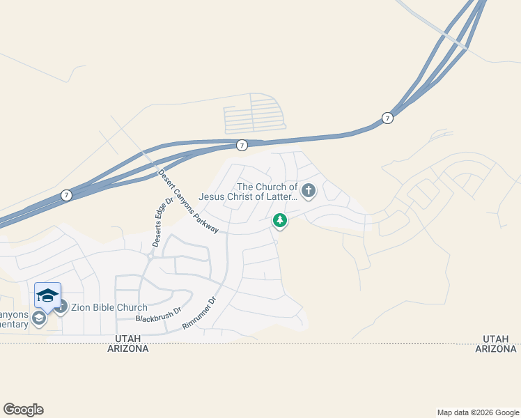 map of restaurants, bars, coffee shops, grocery stores, and more near 5973 South Kastra Lane in St. George