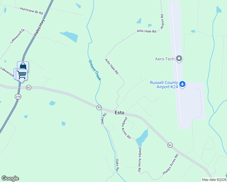 map of restaurants, bars, coffee shops, grocery stores, and more near 136 Esto Heights Road in Russell Springs