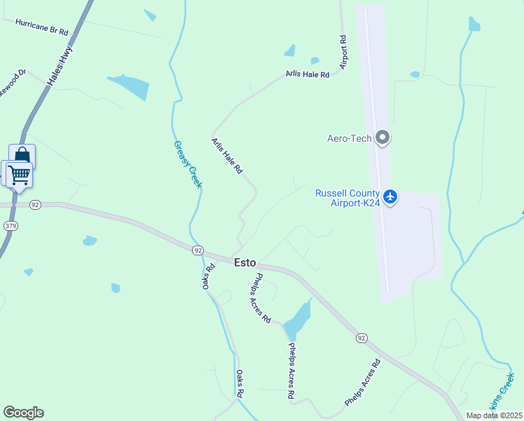 map of restaurants, bars, coffee shops, grocery stores, and more near 136 Esto Heights Road in Russell Springs