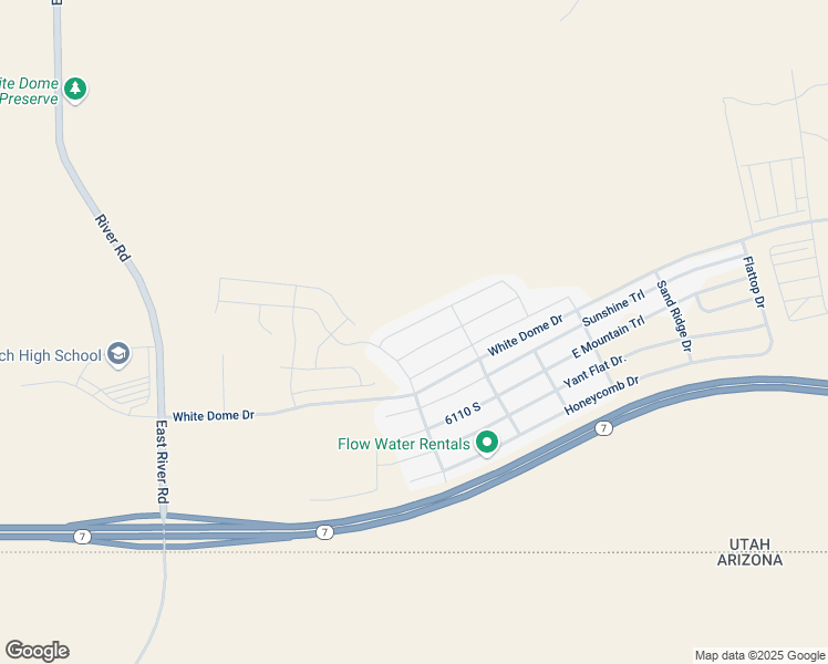 map of restaurants, bars, coffee shops, grocery stores, and more near 1605 County Canyon Drive in St. George
