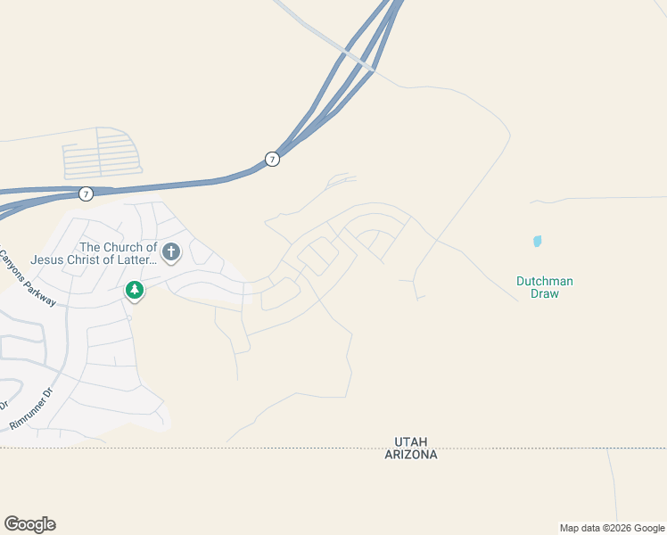 map of restaurants, bars, coffee shops, grocery stores, and more near Desert Canyons Parkway in St. George