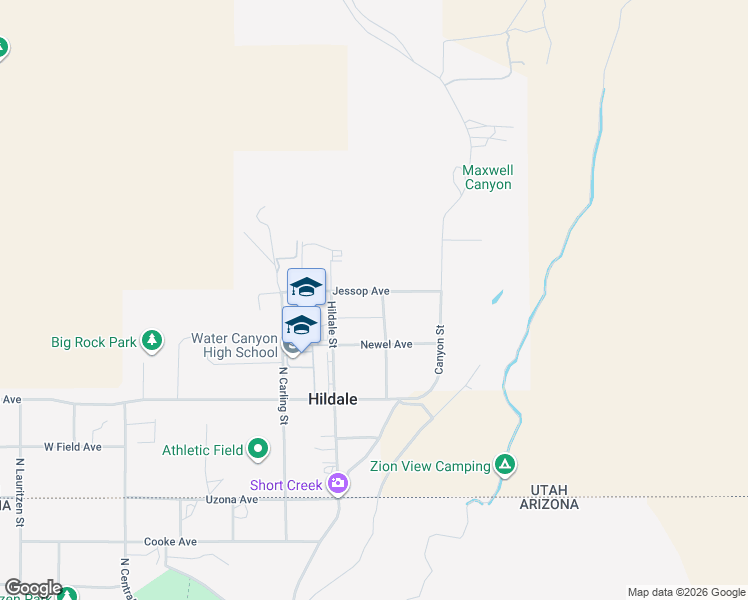 map of restaurants, bars, coffee shops, grocery stores, and more near 985 Memorial Street in Hildale