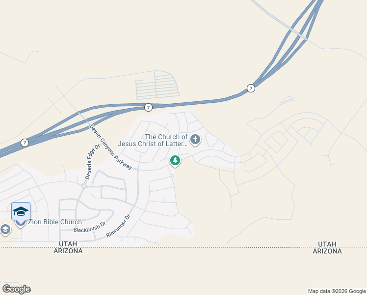 map of restaurants, bars, coffee shops, grocery stores, and more near 5921 Challenger Way in St. George