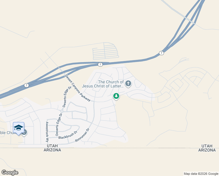 map of restaurants, bars, coffee shops, grocery stores, and more near 5893 South Kastra Lane in St. George