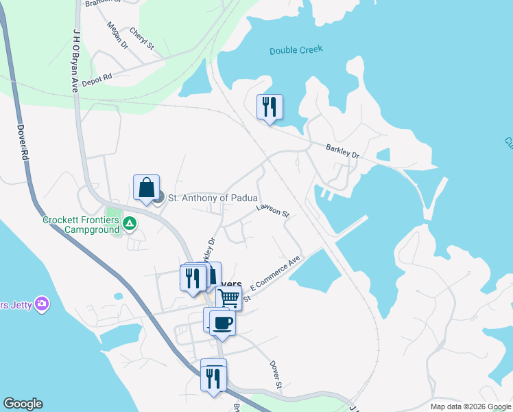 map of restaurants, bars, coffee shops, grocery stores, and more near 291-321 Lawson Street in Grand Rivers