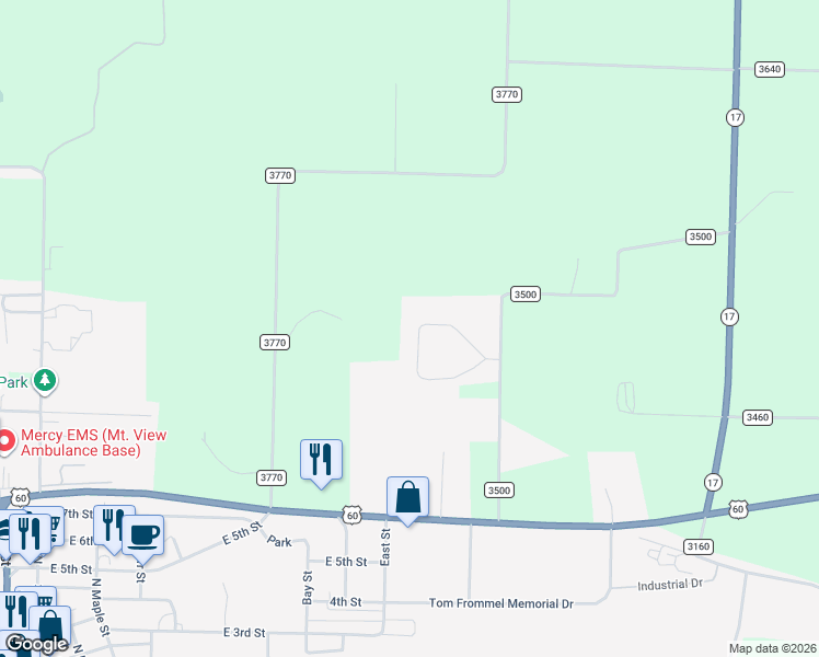 map of restaurants, bars, coffee shops, grocery stores, and more near 1258 Fox Circle Drive in Mountain View