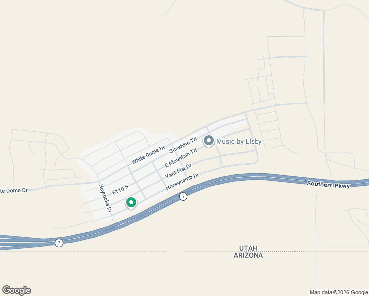 map of restaurants, bars, coffee shops, grocery stores, and more near White Dome Drive in St. George