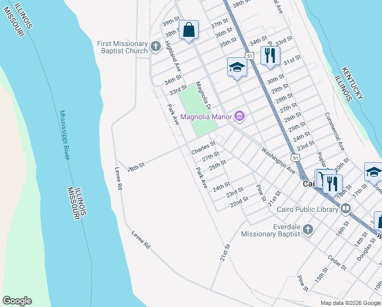 map of restaurants, bars, coffee shops, grocery stores, and more near 898 Charles St in Cairo