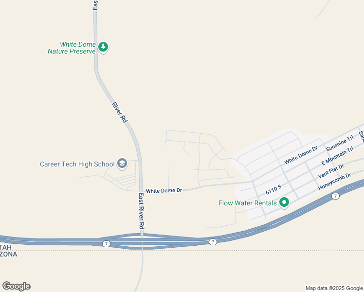 map of restaurants, bars, coffee shops, grocery stores, and more near White Rim Court in St. George