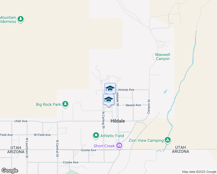 map of restaurants, bars, coffee shops, grocery stores, and more near 1040 Louis Street in Hildale