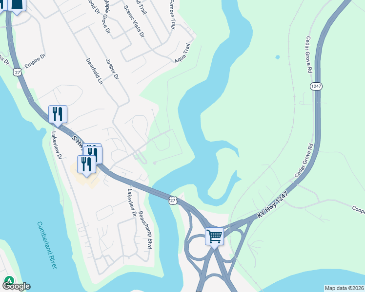 map of restaurants, bars, coffee shops, grocery stores, and more near 422-698 Lost Lodge Road in Somerset