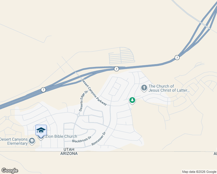 map of restaurants, bars, coffee shops, grocery stores, and more near 5887 Desert Crest Drive in St. George