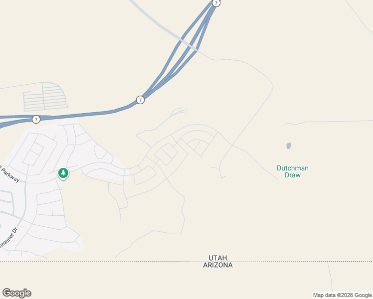 map of restaurants, bars, coffee shops, grocery stores, and more near Desert Canyons Parkway in St. George