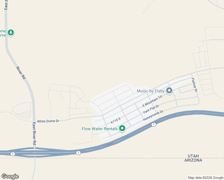 map of restaurants, bars, coffee shops, grocery stores, and more near 1651 Wolf Hole Drive in St. George